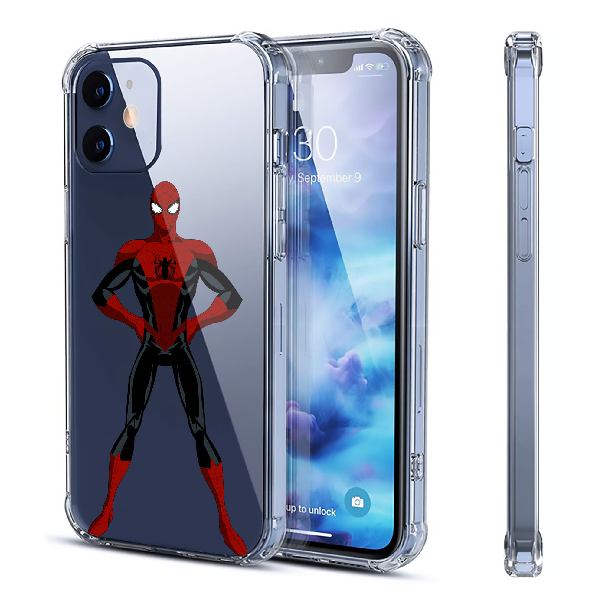 （画像用） Spider Man スパイダーマン 【iPhone 12シリーズ対応】透明スマホケース（クリアソフトケース）